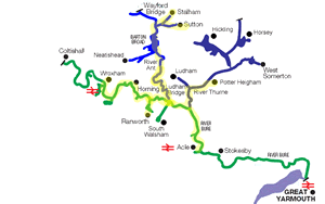 Map of northern Broads rivers